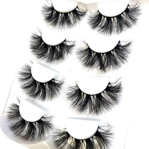 NEW 5Pairs 3D faux mink lashes 25 mm mink eyelashes fluffy natural long Thick false eyelashes Cruelty-free eye lashes
