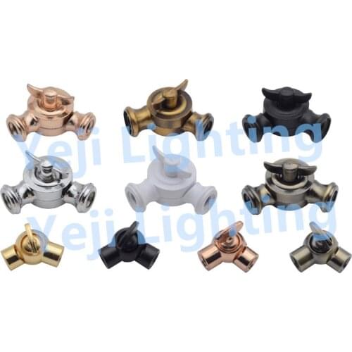 Two-way connector Double-pass universal steering joint lamp base adapter for ceiling rose canopy retro wall lamp 270 degrees DIY