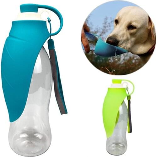 Portable Plastic Pet Dog Water Bottle Cat Travel Bowl Drinking Outdoor Dispenser Easy Carry For Pet Dogs Cats