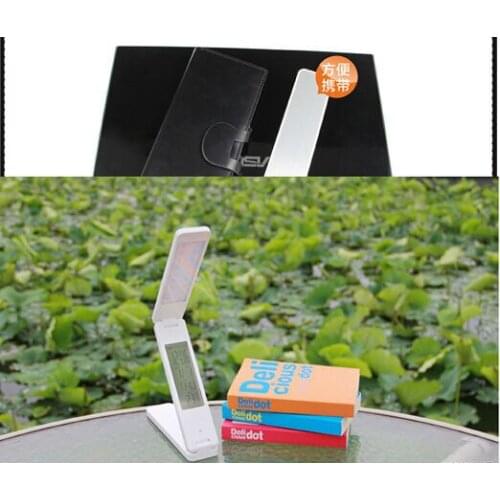 [Seven Neon]Fashion 18leds dimmable foldable&rechargeable bright led desk lamp with calendar,led desk reading lamp