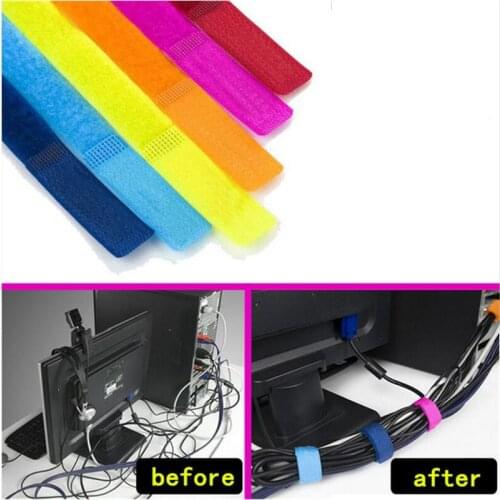 Bobbin winder Cable Wire Organiser Management Marker Holder magic tape Ties Cord Lead Straps TV Computer Cable 180x20mm 8 Colors