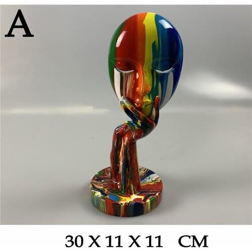 Modern Creative Painted Colorful Abstract mask Decoration Home Wine Cabinet Office Decoration Desktop Decoration Crafts