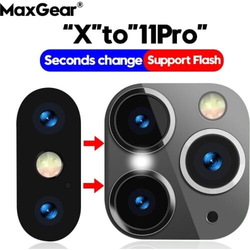 Modified Sticker Camera Lens Seconds Change Cover For iPhone X XR Xs Max Fake Flash Camera Cover 11 Pro Max Glass Protector Film