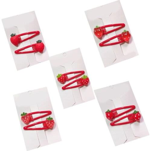 Strawberry Hair Clip Cartoon Pattern Hair Clamp Fruit Resin Side Clip Sweet Barrette Snap Grip Gift for Children Toddler