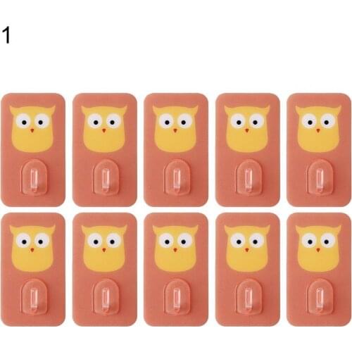 1 Set Convenient Hanger Hook Multi-use Punch-free PC Cute Animal Pattern Wall Mount Wall Hook for Living Room Holder Hanger