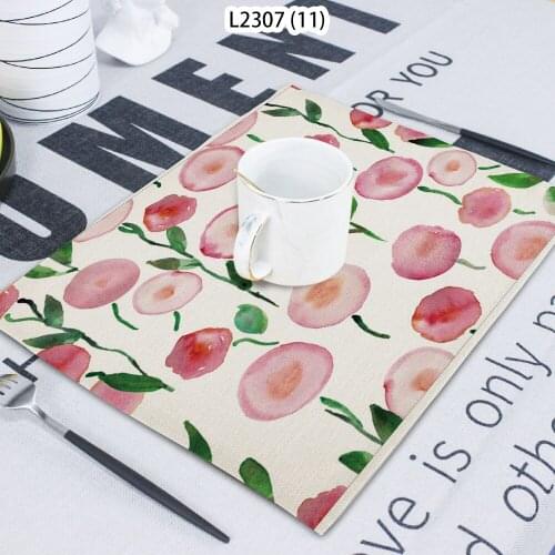 1 Piece Cartoon Flower And Plant Printing Napkin Cloth Home Decoration Table Mat Cloth Tea Towel Coaster 42*32 Servilletas Tela