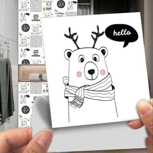 10pcs Cartoon Animals Crystal Hard Tiles Wall Stickers Kitchen Tables Floor Decoration Decal Vinly Art Removable Mural Wallpaper