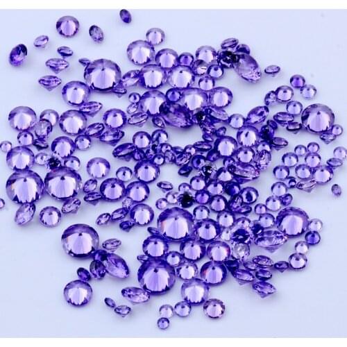 100pcs 1mm-4mm 5A And Mixed Sizes Round Beads Cut CZ Stone Brilliant Fushia Color Cubic Zirconia Synthetic Gems stone