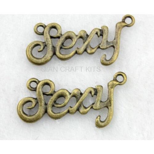 100pcs 27*16mm signature saying sexy antique bronze zinc alloy pendants charms DIY for Jewelry fittings accessories AY0406