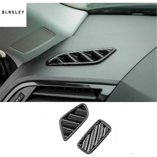 2pcs/lot ABS Carbon fiber grain High position air conditioning outlet decoration cover for 2019 2020 AUDI Q3 car accessories