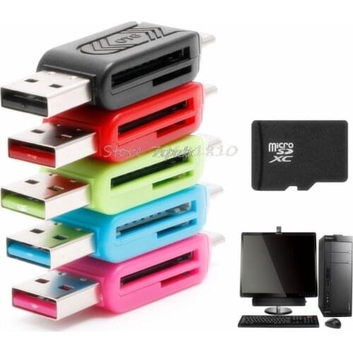 2-IN-1 Micro USB 2.0 OTG TF SD SDXC Memory Card Reader For PC Android Smartphone Whosale&Dropship