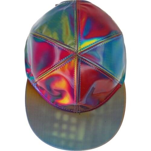Back To The Future Part 2 Marty McFly Cosplay Snapback Hat Laser Color Changing Rainbow Adjustable Cap