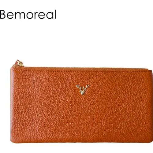Bemoreal womens wallets and purses Genuine Leather card holders luxury brand wallets designer purse women phone bag top selling