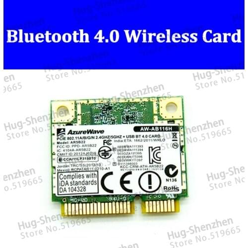 Atheros AR5B22 half Mini PCI-E Wireless express card 300mbps Laptop wireless wifi Bluetooth BT 4.0 COMBO MINI pci-e wlan card