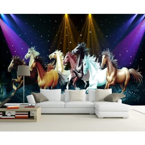 Custom 3D large mural,The eight horses papel de parede,KTV,Bar wall paper