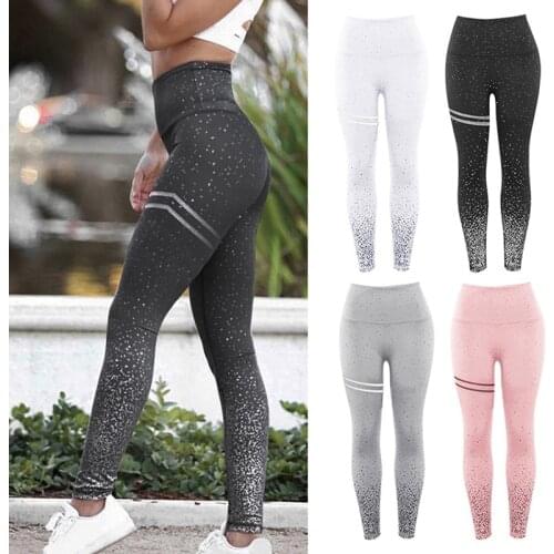 Ross-border Bronzing Yoga Pants Spring and Autumn New Printing Sports Tight-Fitting Chemical Fiber Textile Slimming Fitness Pant