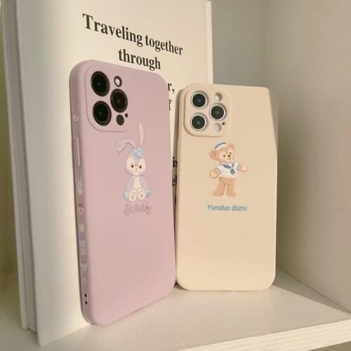 Phone Case For iPhone 11pro max 12mini pro max 7p/8plus X/Xs max XR Back Cover Phone shell Painted Soft Glue cartoon couple