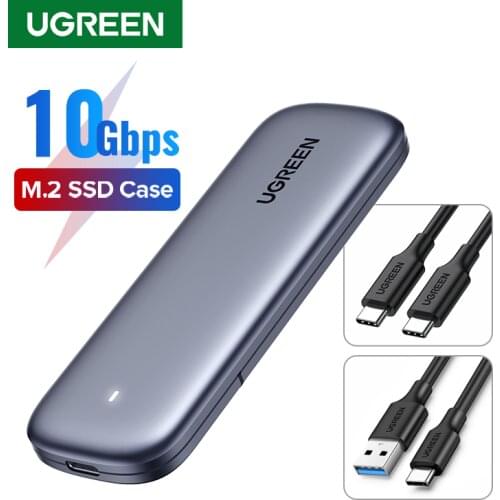 UGREEN SSD Case 10Gbps NVMe NGFF M2 SSD Case For PCIe SATA To USB SSD Case for External Hard Drive M-Key & B-Key M.2 SSD Case