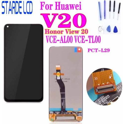 Original For Honor View 20 LCD Display Touch Screen Digitizer PCT-L29 For Huawei Honor View 20 LCD V20 Screen Replacement