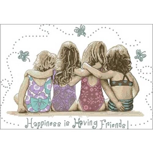 Childhood partner patterns counted 11CT 14CT 18CT DIY Cross Stitch Sets wholesale Cross-stitch Kits Embroidery Needlework