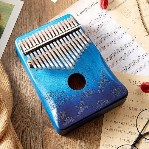 Kalimba 17 Key Mahogany Thumb Piano Africa Solid Wood Finger Piano Musical Instrument with Tuning Hammer Sticker Cloth KLB09