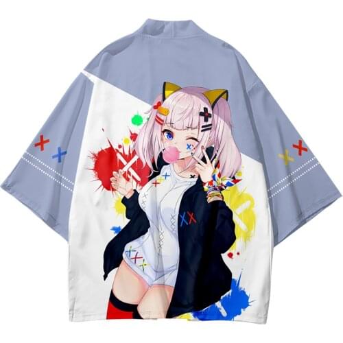 XXS-6XL Kawaii Cartoon Anime Beach Japanese Style Kimono Streetwear Men Women Cardigan Cosplay Haori Yukata Harajuku Top Robe