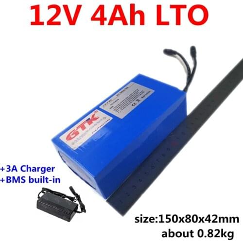 20000 cycles LTO 12v 4ah Lithium titanate battery pack BMS 5S for electric children toys Audio equipment + 3A Charger