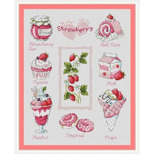 Strawberry patterns Counted Cross Stitch 11CT 14CT 18CT DIY wholesale Chinese Cross Stitch Kits Embroidery Needlework Sets
