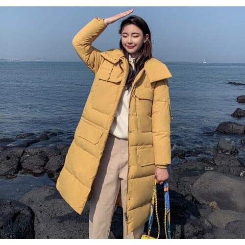 KUYOMENS New Thick Cotton Padded Parka Women Winter Jacket Fashion Hooded Warm Slim Overcoat Coat Women Elegant Parka Female
