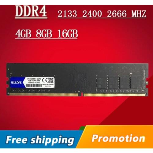 MLLSE Desktop RAM DDR4 4GB 8GB 16GB Memory DDR4 2133Mhz 2400Mh 2666Mhz 4G 8G 16G 2133 2400 2666 MHZ PC Motherboard Memoria