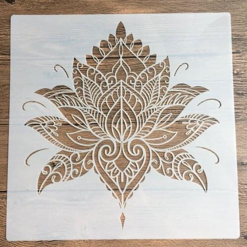 30 * 30 cm size diy craft Buddhist lotus mold for painting stencils stamped photo album embossed paper card on wood, fabric,wall