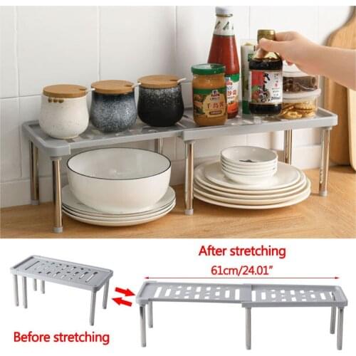 Freely Retractable Storage Rack Kitchen Organizer Bathroom Storage Makeup Organizers Desktop Anti-Skid Finishing Shelves