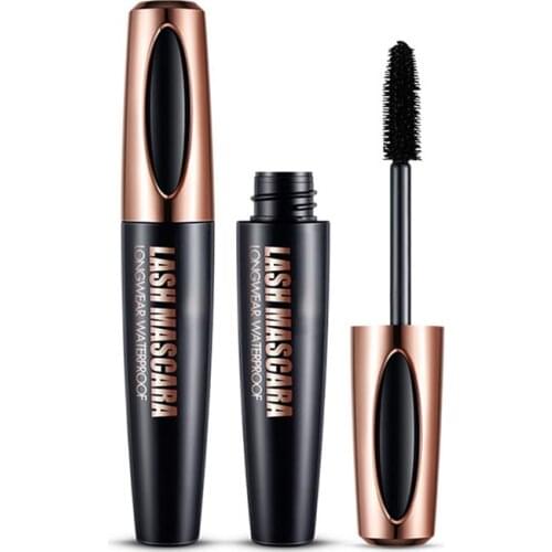 4d silk fiber mascara waterproof and easy to dry natural soft long eyelash makeup mascara black thick eyelash cosmetics