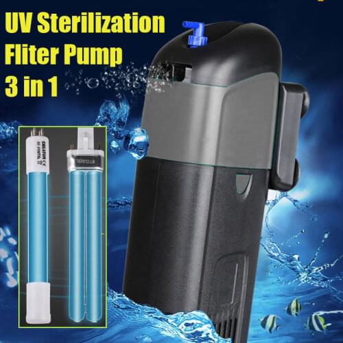 Aquarium UV Sterilizer Lamp Filter Oxygenation Pump 800L/h 5W 8W Purify Algae Removal Submersible Aeration Fish Tank Supplies
