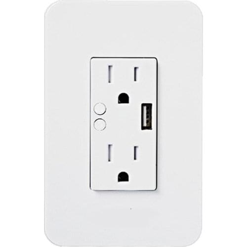 Wifi Smart Wall Power Socket Outlets Plug 2 USB Socket Smart Life/Tuya APP Remote Control Anywhere Work with Alexa Google Home