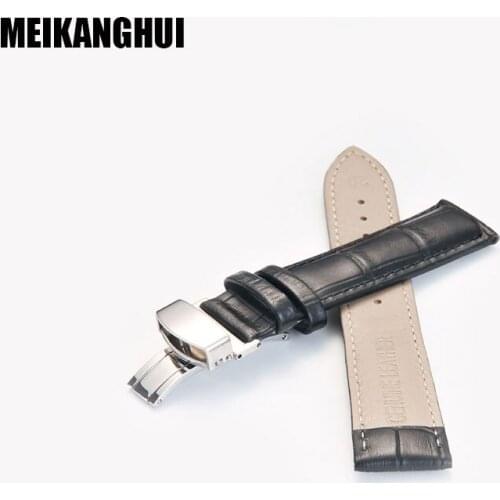 Top Quality 20mm Watchband Silver Butterfly double clasp Fashion Leather Interchangeable Strap for Daniel DW Mujer Watches