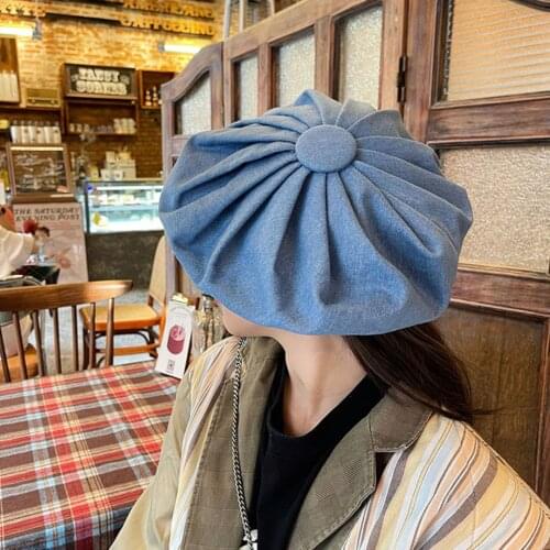 Spring Autumn Hats For Women Big Size Plain Cotton Beret Women Vintage Octagonal Painter Flat Cap Warm Cap Outdoor Gorros