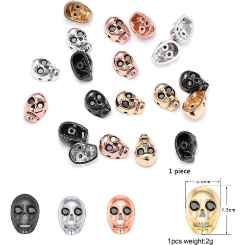 1piece Diy Faceless head Beads AAA Zircon Copper BeadsJewelry Making Supplies Spacer Beads for Skull Mask Bracelet Accessories