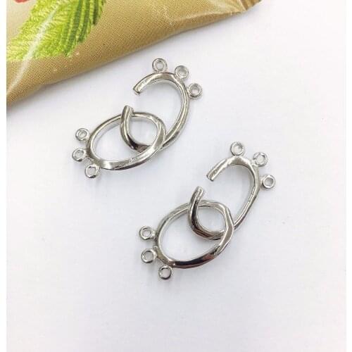 100set Oval Three-row hole OT buckle DIY jewelry tail buckle Original wild buckle AQ buckle OT bracelet necklace button