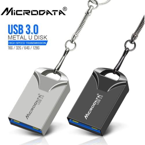 100% Original USB 3.0 USB Flash Drive 32GB 64GB 128GB 16GB Pen Drive Memory Stick Black U Disk Mini Pendrive Free key Chain