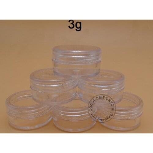 100PCS 3g powder jar empty Cosmetic jar Empty Cosmetic Container Sample Container Cream Jar Cosmetic Packaging