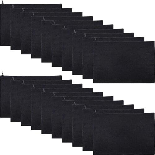 20Pcs Canvas Makeup Bag with Zipper Multipurpose Cosmetic Bags Blank DIY Craft Bag Pencil Pouch Cosmetic Travel Bag