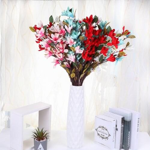 90cm Magnolia Flower Simulation Artificial Hand Bouquet Holiday DIY Home Decoration Christmas New Year Gift Arrangement