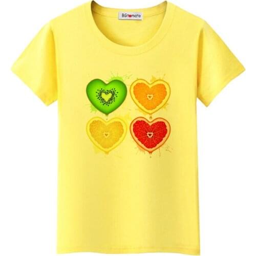 BGtomato candy color tshirt beautiful fruits t-shirt sweat t shirt women harajuku shirt kawaii tops korean style women t shirt
