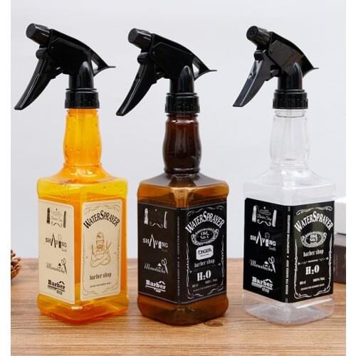 500ML/650ML Hairdressing Spray Bottle Salon Barber Hair Tools Water Sprayer Retro Whiskey Oil Head Watering Can