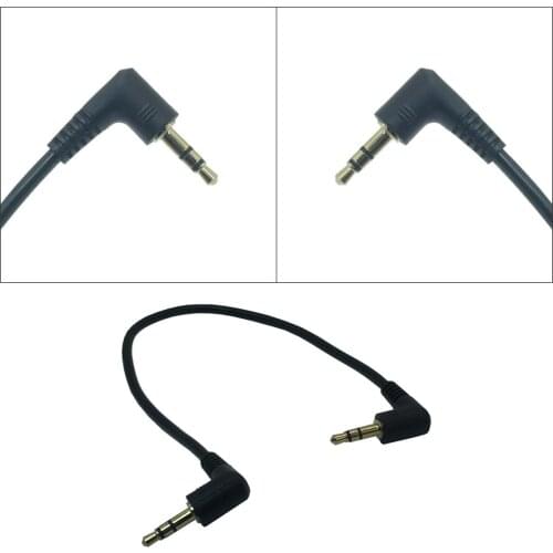 Dual Right Angle AUX Cable Jack 3.5mm Male to Male Audio Cord 90 Degree 3 Pole