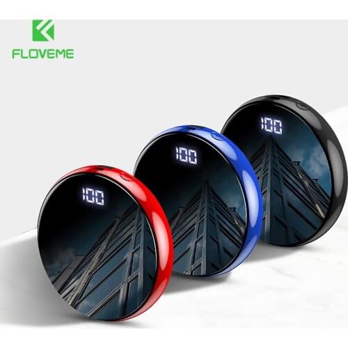 FLOVEME 10000mAh Mirror Power Bank For iPhone 7 USB Power Bank Xiaomi Huawei Carregador Portatil Bateria Externa Movil Charger