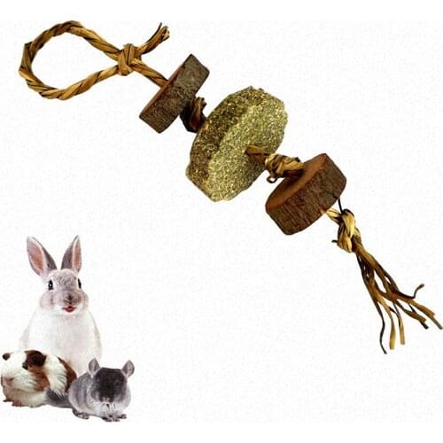 Small Pet Molar Toy Apple Wood Grass Cake Weed Rope String Toys Hamster Parrot Rabbit Teeth Grinding Chew Toy Small Pet Supplies