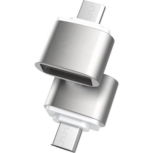 Micro USB Adapter silver Micro usb Male to USB2.0 Femail OTG converter for andriod smartphones