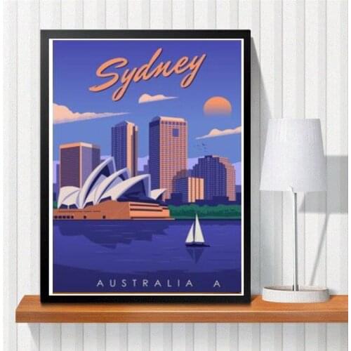 Travel City 5D DIY diamond painting cross stitch full diamond Amsterdam Bali New York London Barcelona Paris European city diamo